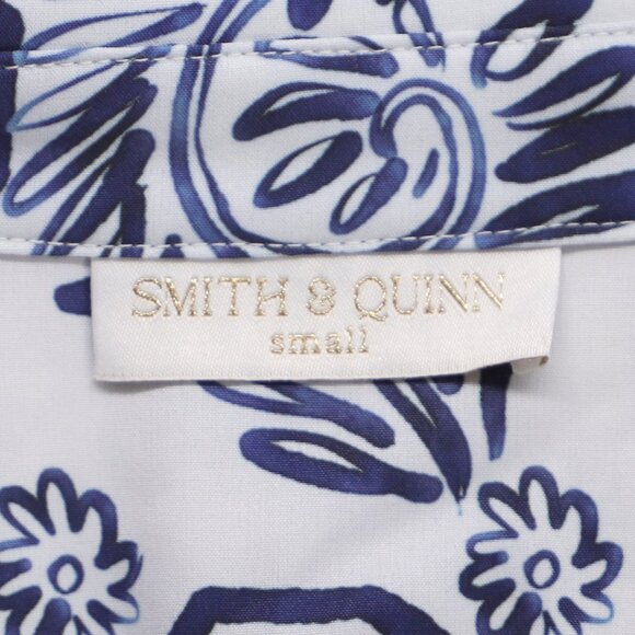 SMITH & QUINN Sorrento Shirt Dress Gathered Skirt Fish Bowl Navy Print Size S - Picture 6 of 8